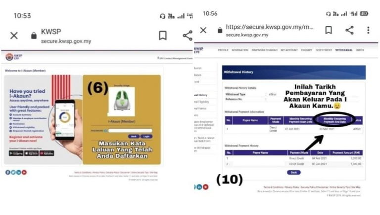 tarikh pembayaran isinar jadual bulanan