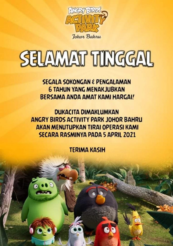 Angry bird park ditutup