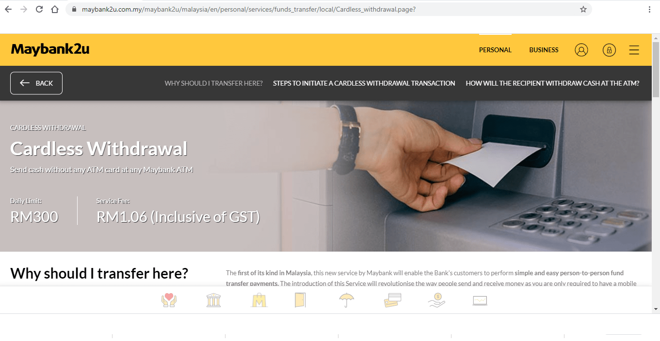 cara keluarkan duit dari atm maybank