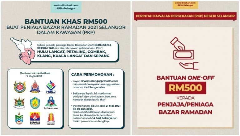 bantuan peniaga bazar ramadan selangor 2021