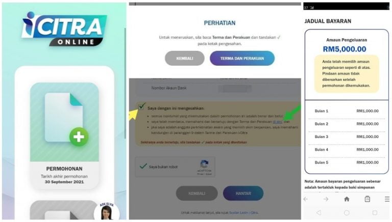 cara mohon i citra kwsp
