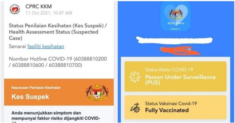 status mysejahtera oren