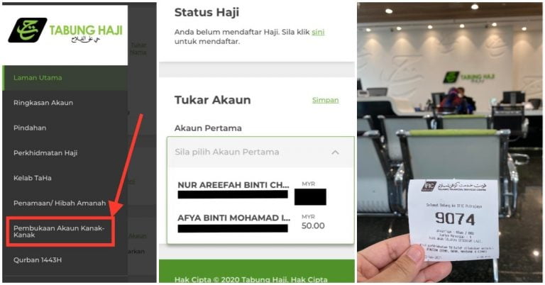 cara buka akaun tabung haji anak bayi