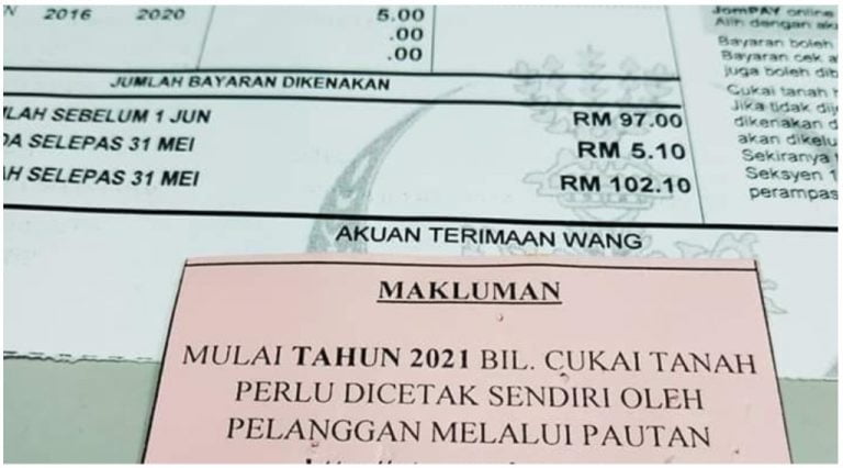 bayar cukai tanah online