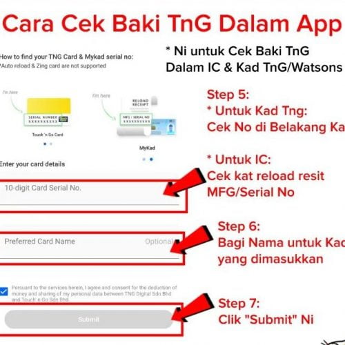 Cara Check Baki Kad Touch N Go Online / Guna IC