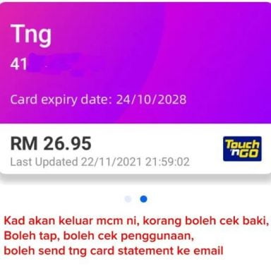 Cara Check Baki Kad Touch N Go Online / Guna IC