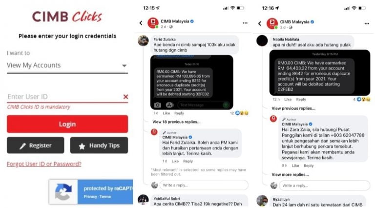 cimb dibekukan