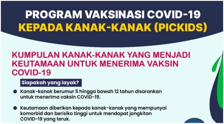 pickids vaksin kanak-kanak covid-19
