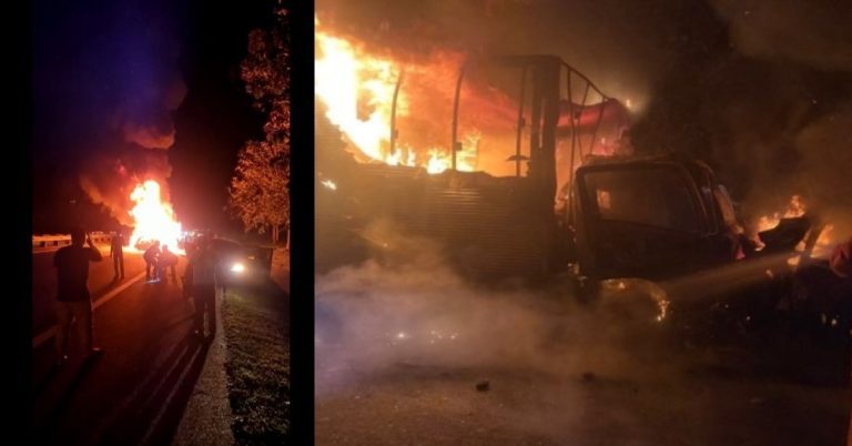 kemalangan sedenak video kereta terbakar